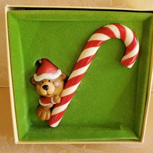 Hallmark 1979 “A Christmas Treat” Ornament Bear Candy Cane